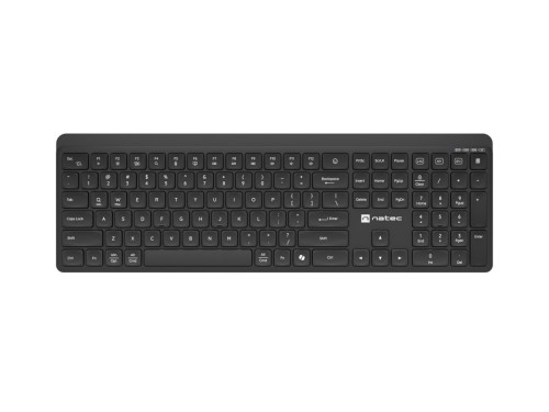 Natec Klawiatura Tang US bezprzewodowa BT + 2.4GHz cicha Slim czarna