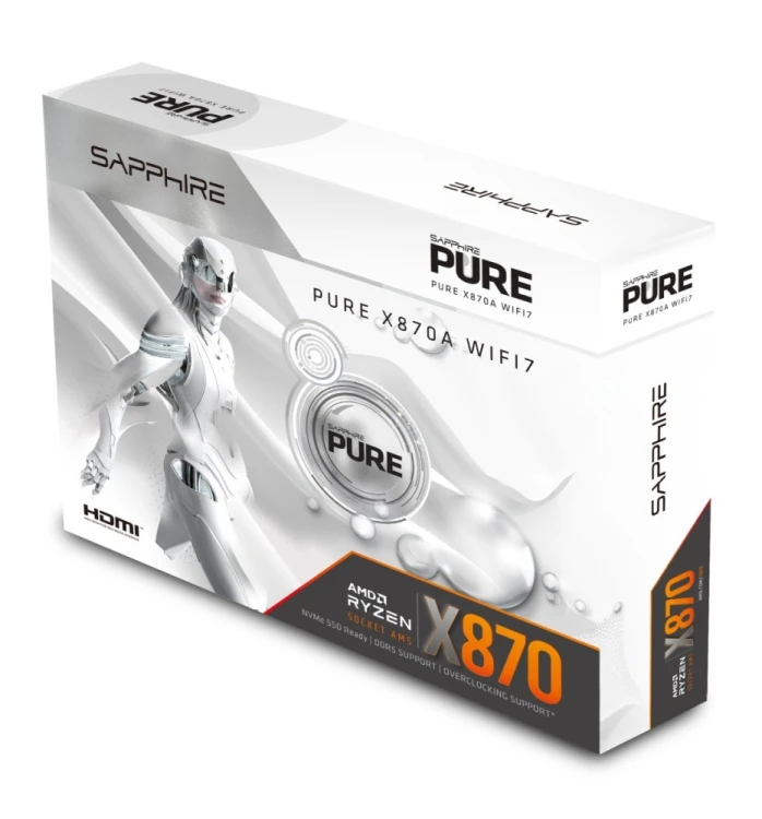 Sapphire Technology Płyta główna PURE X870A WIFI7 AM5 4DDR5 mATX