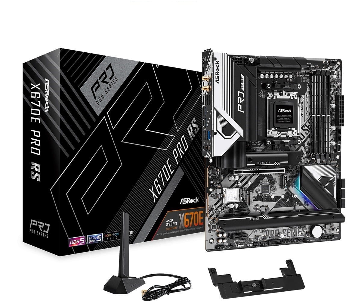 ASRock Płyta główna X670E PRO RS AM5 4DDR5 HDMI/DP M.2  EATX