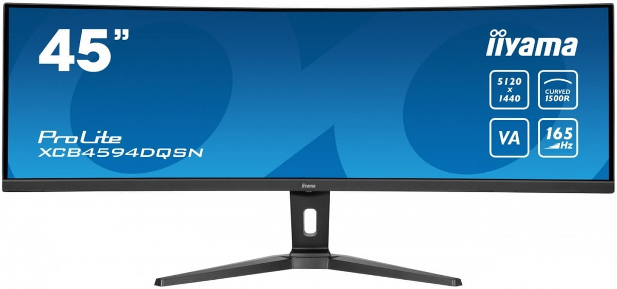 IIYAMA Monitor 44.5 cala XCB4594DQSN-B1 VA,DQHD,165HZ,USB-C-DOCK,RJ45,32:9,1500R,450cd/m2,3000:1,0.8ms,3xUSB,2xHDMI,1xDP,2x3W,PowerDelivery-90W