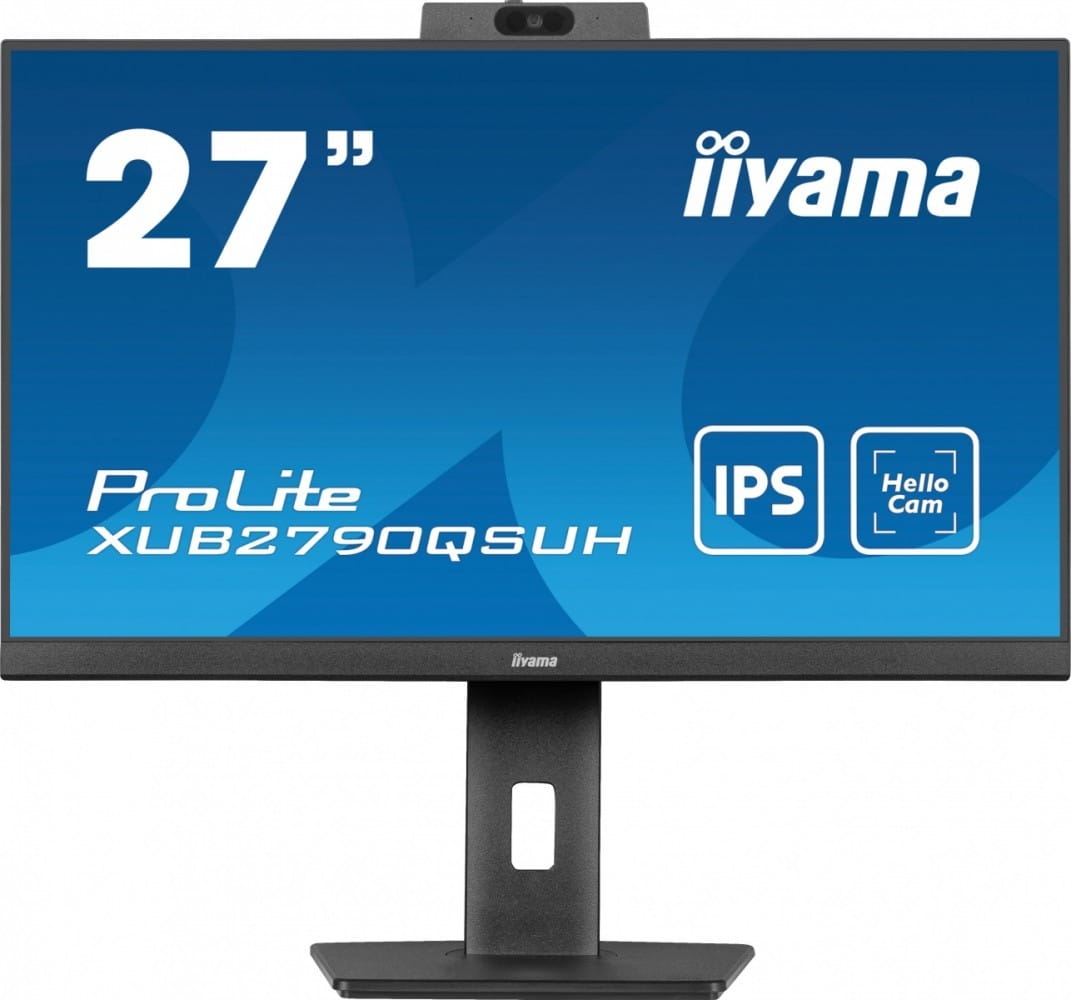 IIYAMA Monitor 27 cali XUB2790QSUH-B1 IPS,QHD,CAM,MIC,HDMI,DP,3xUSB(3.2),  100Hz,ADAPTIVE SYNC,FlickerFree,2x2W,WINDOWS HELLO