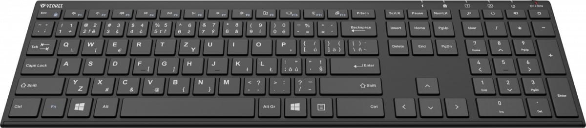 YENKEE Klawiatura bezprzewodowa Slim YKB 2000 CSBK akumulator