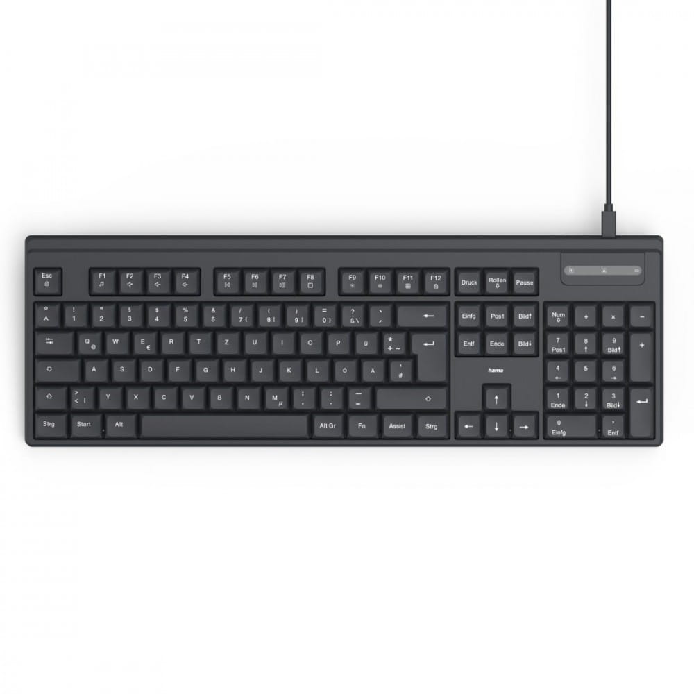 Hama Klawiatura CK-100 przewodowa Czarna