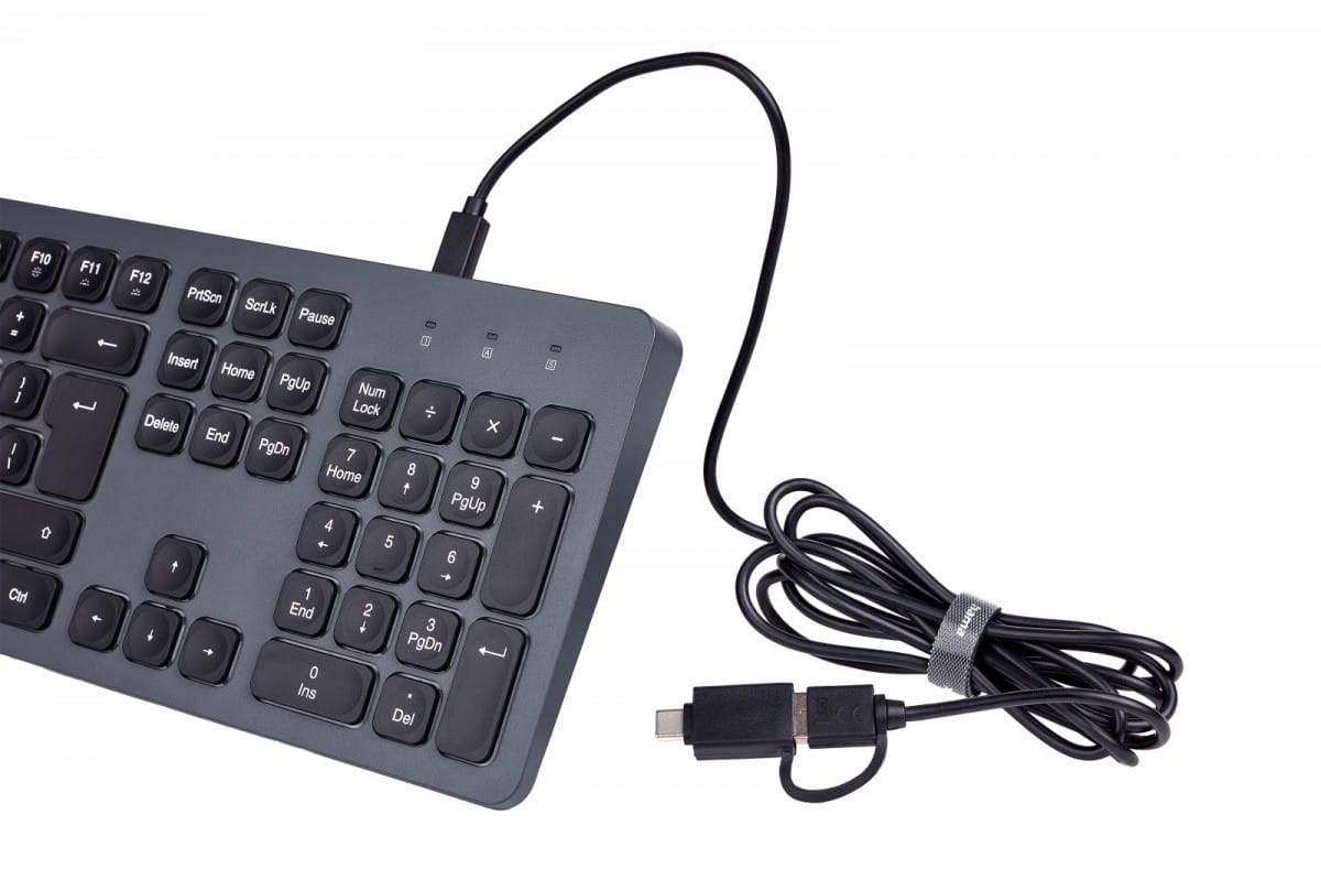 Hama Klawiatura CK-400 przewodowa Czarno-szara