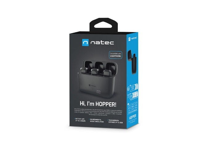 Natec Mikrofon HOPPER krawatowy bezprzewodowy lightning 2 sztuki