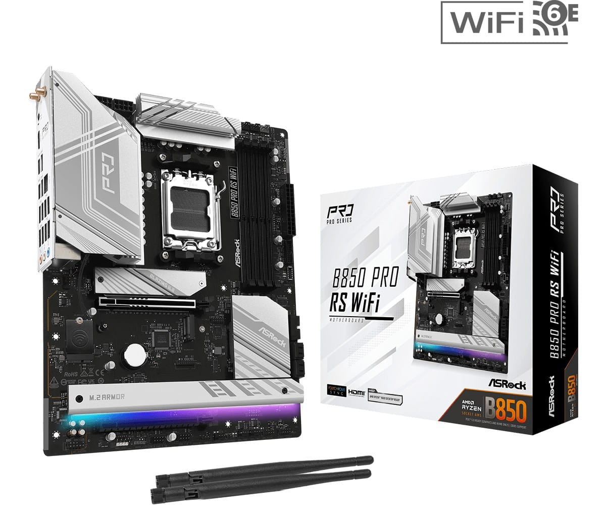 ASRock Płyta główna B850 PRO RS WIFI AM5 4DDR5 ATX