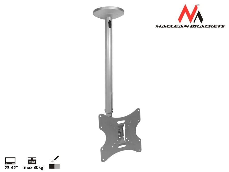 Maclean Uchwyt do telewizora sufitowy 23-42" 50 - 85 cm 30kg MC-504A B srebrny TV