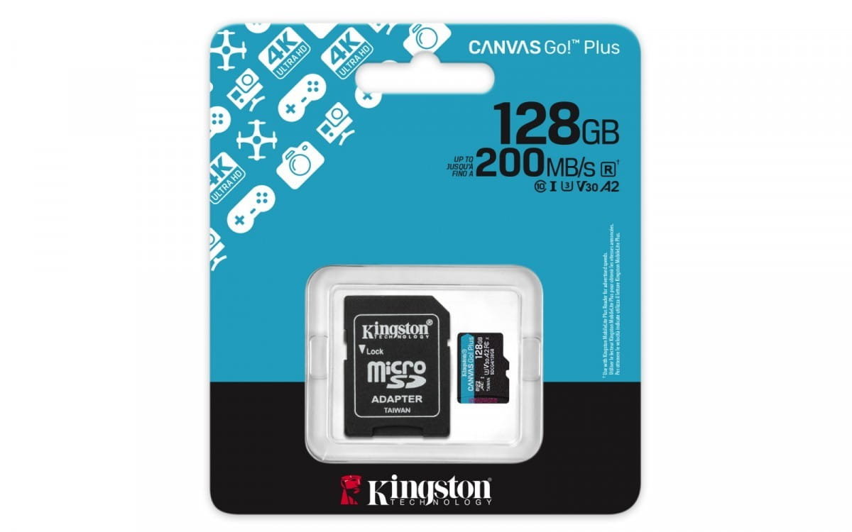 Kingston Karta microSD 128GB CanvasGo! Plus 200MB/s A2 U3 V30 + adapter
