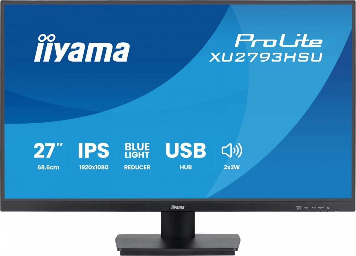 IIYAMA Monitor 27 cali XU2793HSU-B7 IPS.HDMI.DP.2x2W.1ms.100Hz.USBx2.300cd/m2.FlickerFree