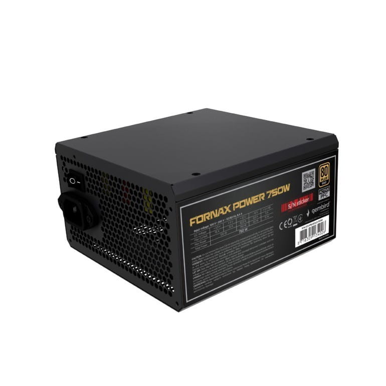 Gembird Zasilacz komputerowy Fornax Power 750W 80+Bronze aktywny PFC 120mm wentylator