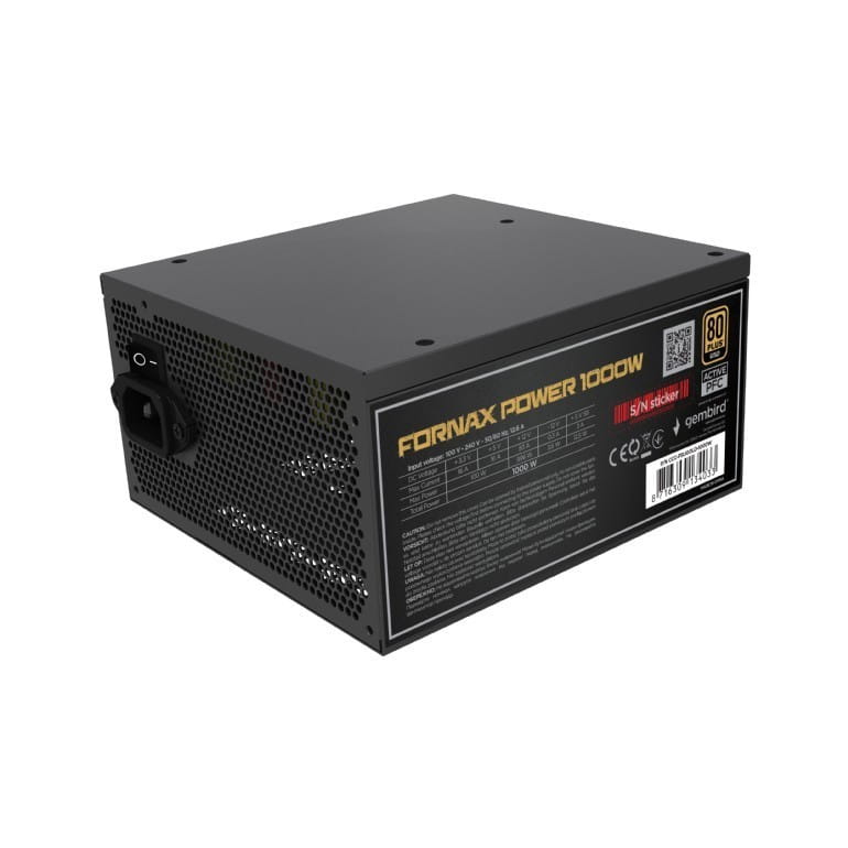 Gembird Zasilacz komputerowy Fornax Power 1000W aktywny PFC wentylator 12 cm 80+Gold