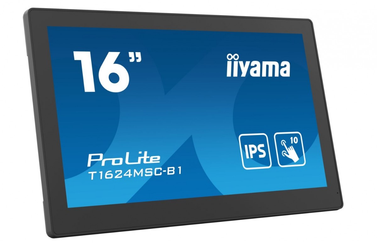 IIYAMA Monitor 15.6 cali T1624MSC-B1 IPS,poj.10pkt.450cd,24/7,media player,6H