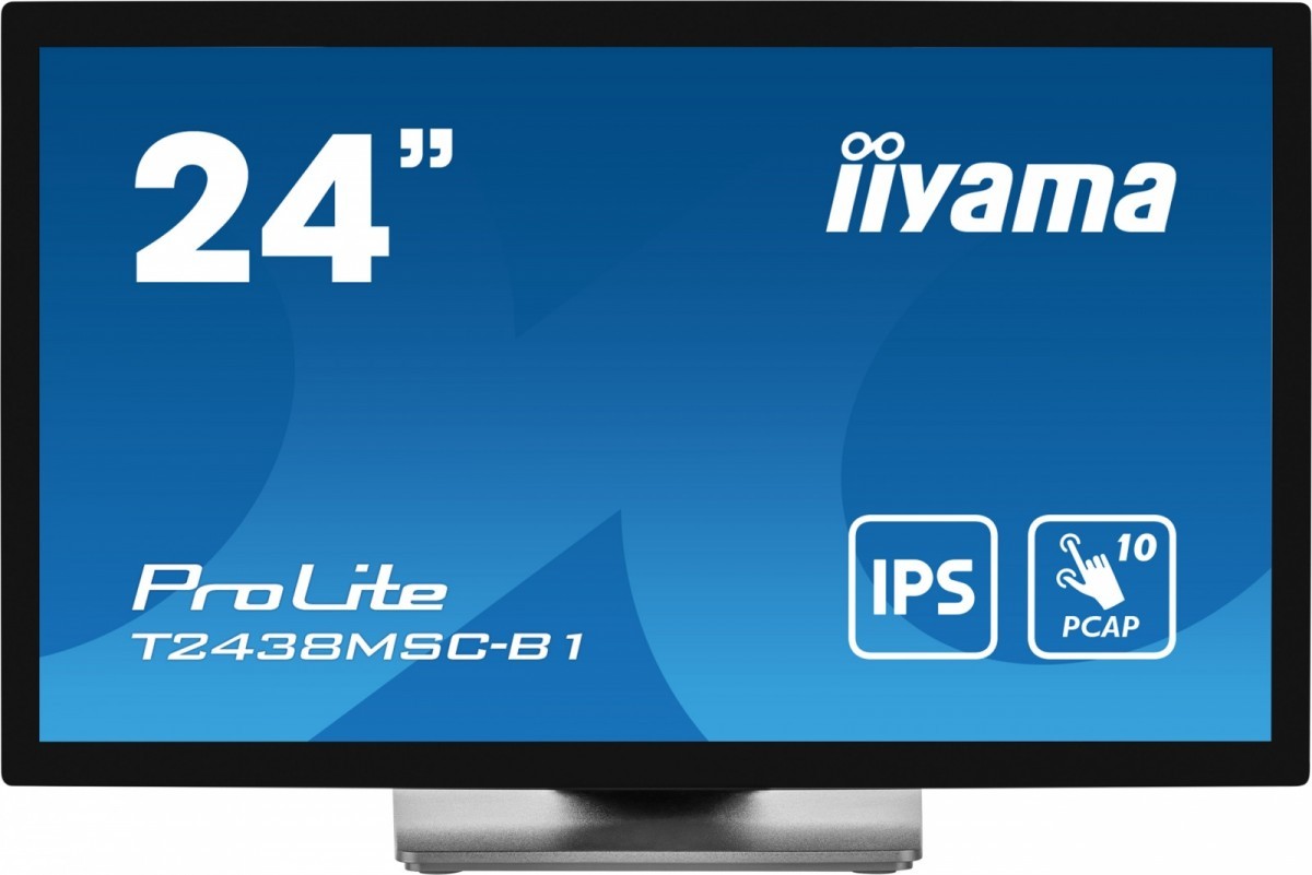 IIYAMA Monitor 24 cale T2438MSC-B1 IPS,FHD,DP,HDMI,2x2W,2xUSB,600(cd/m2),   10pkt.7H,IP1X(FRONT),PION/POZIOM