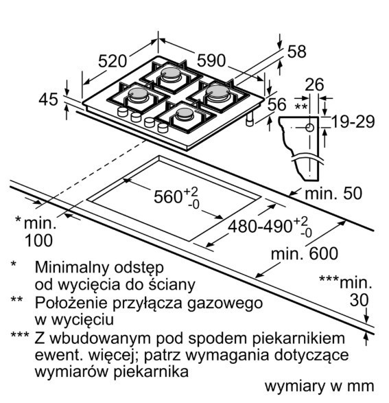 Bosch Płyta gazowa PRP6A6H40