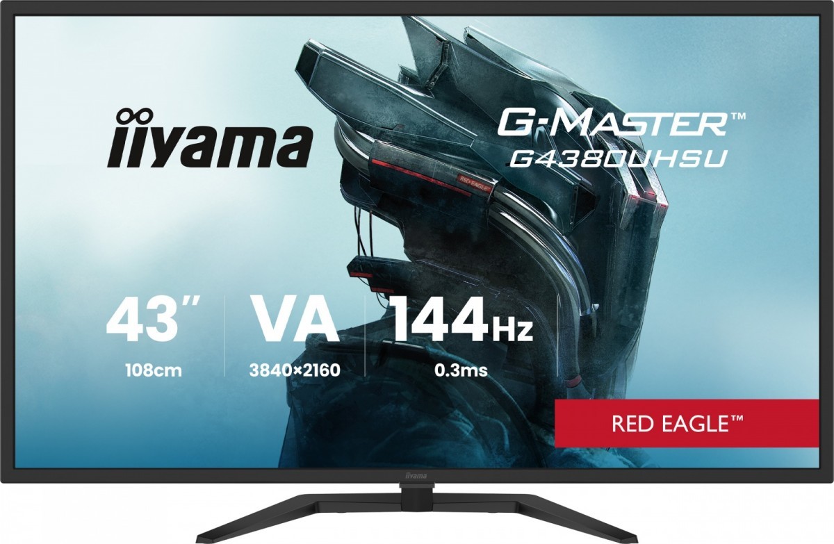 IIYAMA Monitor G-Master 42.5 cala G4380UHSU-B2 4K,VA,2xHDMI,2xDP,0,3ms,144Hz,550cd,    4000:1, USB HUBx4, 2x7W,