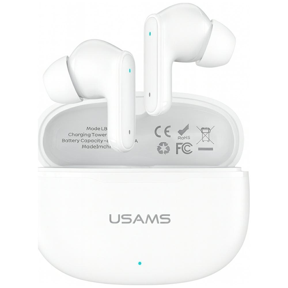 USAMS Słuchawki bluetooth 6.0 E05 TWS białe