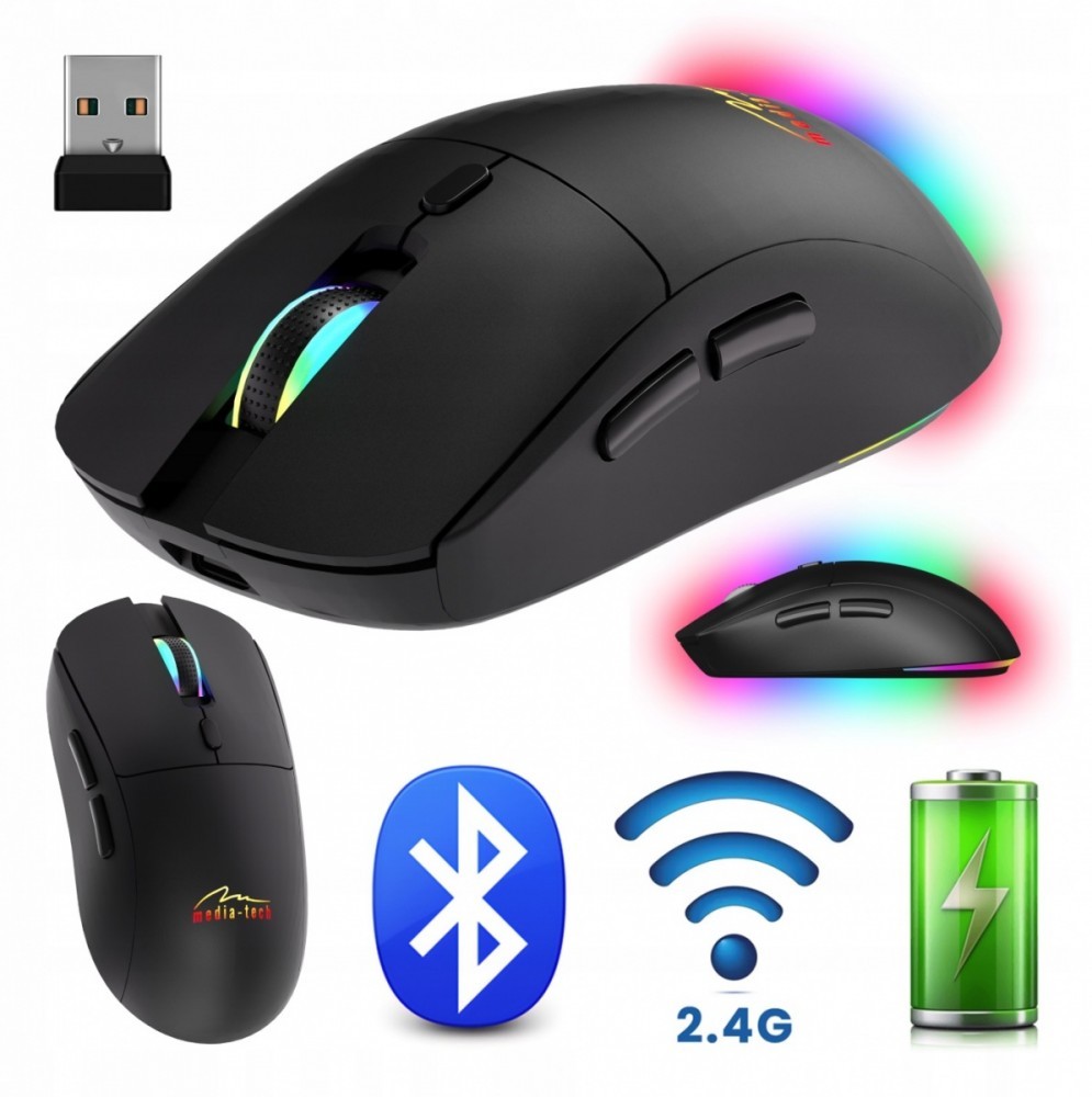 Media-Tech Bezprzewodowa mysz 2w1 (BT/RF)SILENT&RECHARGE
