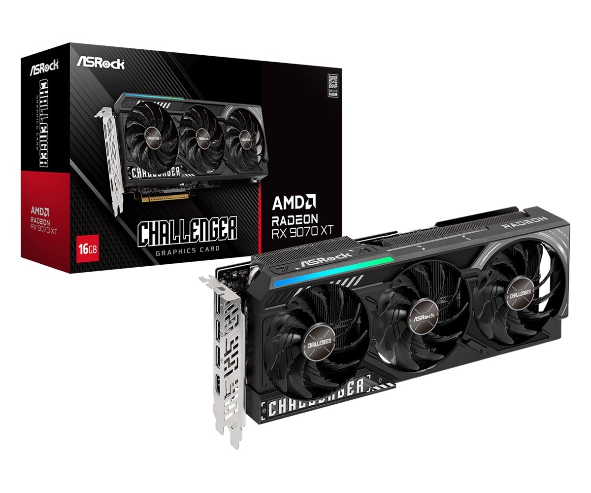 ASRock Karta graficzna RX 9070 XT CHALLENGER 16GB GDDR6 256bit 3DP/HDMI