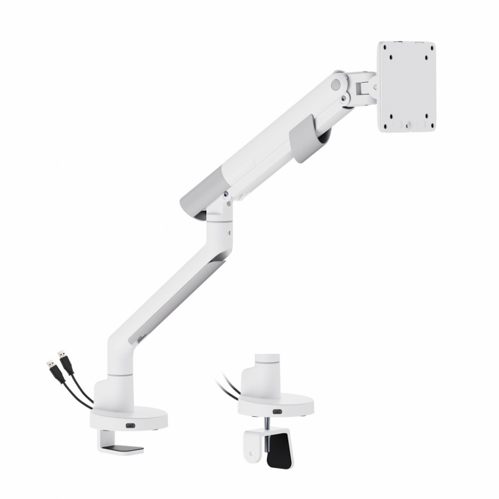 ART Uchwyt biurkowy gazowy do 1 monitora LED/LCD 17-35" L-29GD 2-11kg 2xUSB 3.0 Premium White