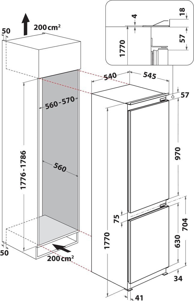 Whirlpool Chłodziarko-zamrażarka do zabudowy WHC18D071A1