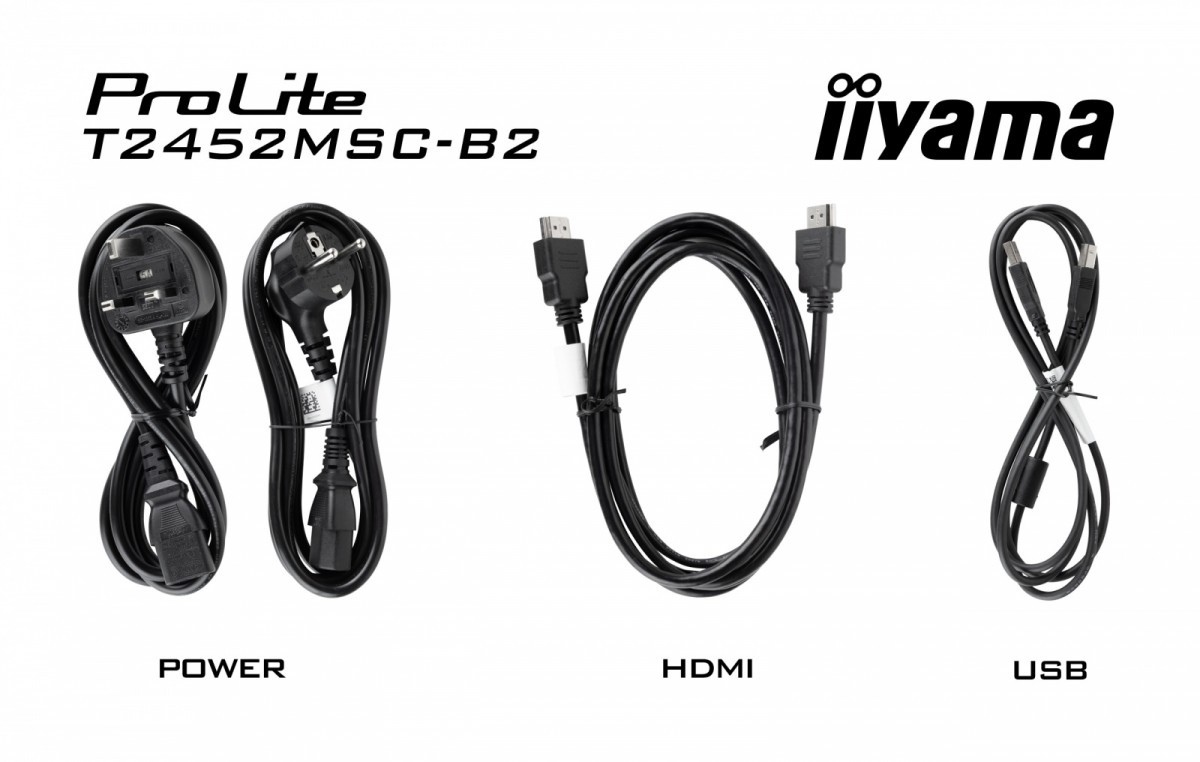IIYAMA Monitor 24 cale T2452MSC-B2 10 PKT. POJ, IPS, HDMI, DP, 1300:1, 5ms